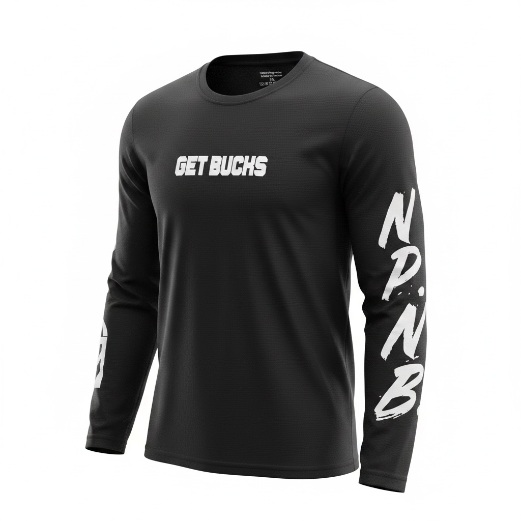 Black “NP.NB” Long Sleeve Performance Tee